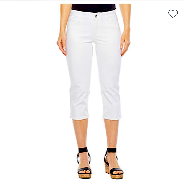 White Skinny Capri Jeans